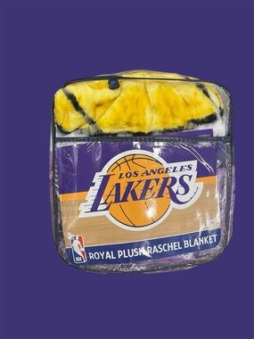 Los Angeles Lakers Royal Plush Raschel Blanket - Yellow & Purple